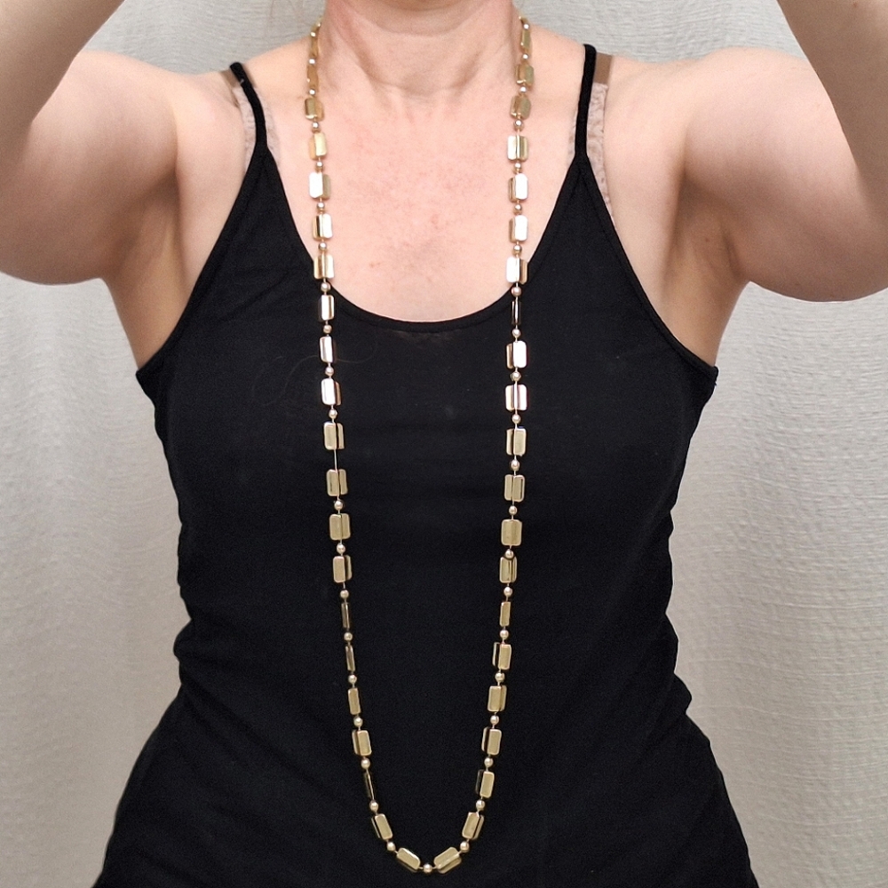 "Gold" Rope Length Necklace